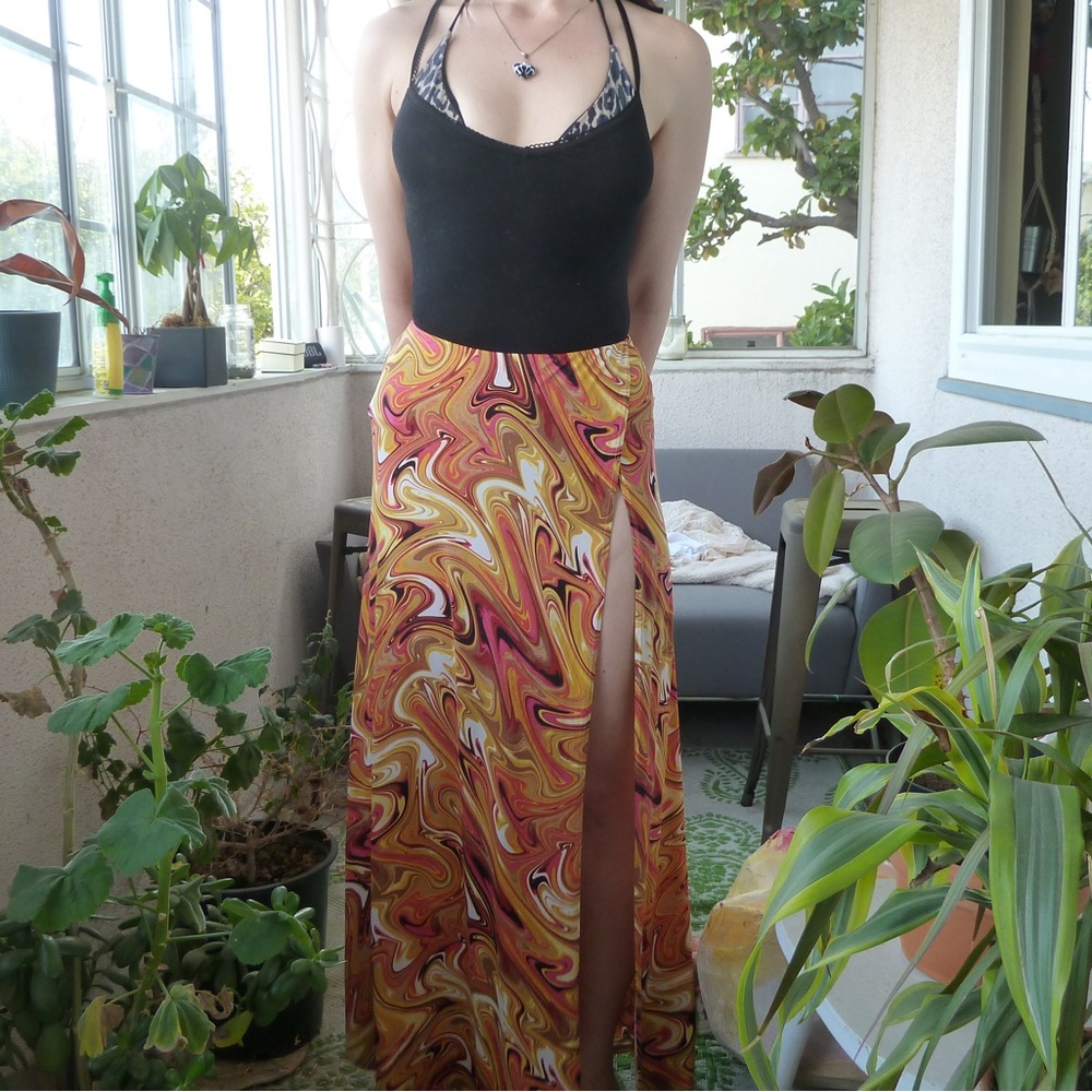 Windsor Vibrant Swirl Maxi Skirt